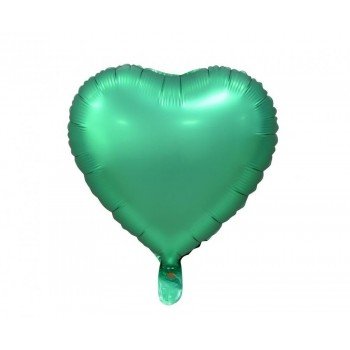 Matt Green Heart, Zöld szív fólia lufi 37 cm Matt Green Heart, Zöld szív fólia lufi 37 cm