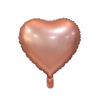 Matt Pink Gold Heart, Rózsaszín szív fólia lufi 37 cm Matt Pink Gold Heart, Rózsaszín szív fólia lufi 37 cm