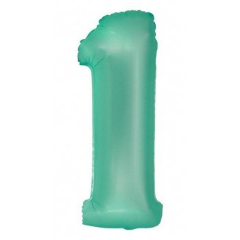 Mint Matt, Menta 1-es szám fólia lufi 76 cm Mint Matt, Menta 1-es szám fólia lufi 76 cm