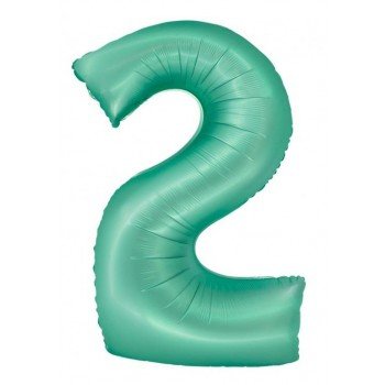 Mint Matt, Menta 2-es szám fólia lufi 76 cm Mint Matt, Menta 2-es szám fólia lufi 76 cm