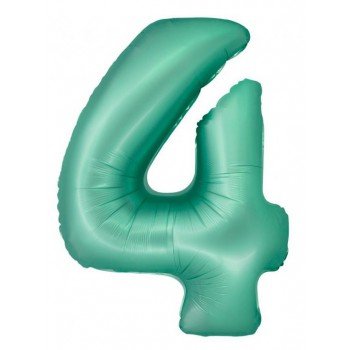 Mint Matt, Menta 4-es szám fólia lufi 76 cm Mint Matt, Menta 4-es szám fólia lufi 76 cm