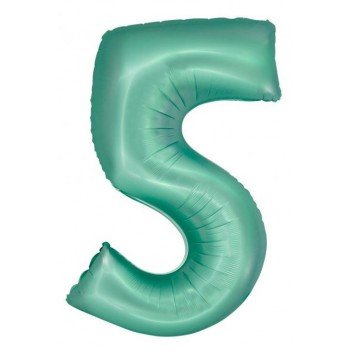 Mint Matt, Menta 5-ös szám fólia lufi 76 cm Mint Matt, Menta 5-ös szám fólia lufi 76 cm