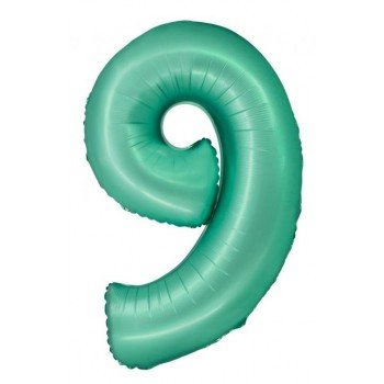 Mint Matt, Menta 9-es szám fólia lufi 76 cm Mint Matt, Menta 9-es szám fólia lufi 76 cm