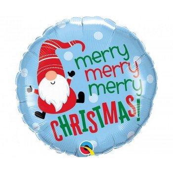 Merry Christmas Gnome, Karácsony fólia lufi 46 cm Merry Christmas Gnome, Karácsony fólia lufi 46 cm