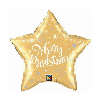 Merry Christmas Gold Star, Karácsony fólia lufi 51 cm Merry Christmas Gold Star, Karácsony fólia lufi 51 cm