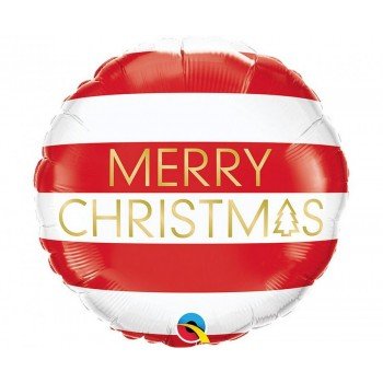 Merry Christmas Red & White, Karácsony fólia lufi 46 cm Merry Christmas Red & White, Karácsony fólia lufi 46 cm