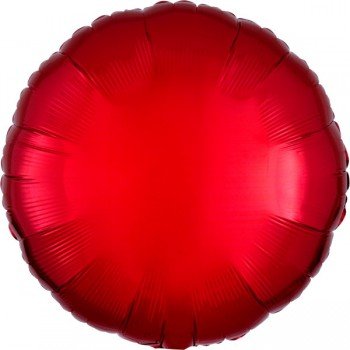Metallic Red, Piros kör fólia lufi 43 cm Metallic Red, Piros kör fólia lufi 43 cm