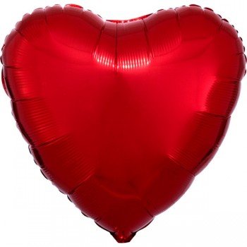 Metallic Red szív fólia lufi 43 cm Metallic Red szív fólia lufi 43 cm