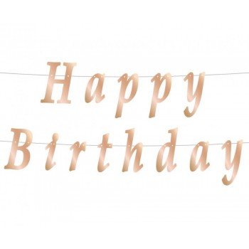 Metallic Rose Gold Happy Birthday felirat 200 cm Metallic Rose Gold Happy Birthday felirat 200 cm