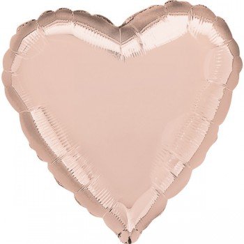 Metallic Rose Gold szív fólia lufi 43 cm Metallic Rose Gold szív fólia lufi 43 cm