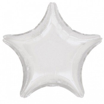 Metallic White csillag fólia lufi 48 cm Metallic White csillag fólia lufi 48 cm