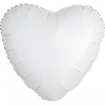 Metallic White szív fólia lufi 43 cm Metallic White szív fólia lufi 43 cm