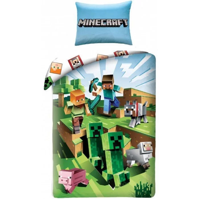 Minecraft ágyneműhuzat Creeper Attack 140×200cm, 70×90 cm Minecraft ágyneműhuzat Creeper Attack 140×200cm, 70×90 cm