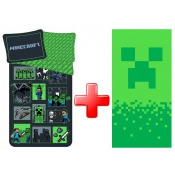 Minecraft ágyneműhuzat és törölköző szett