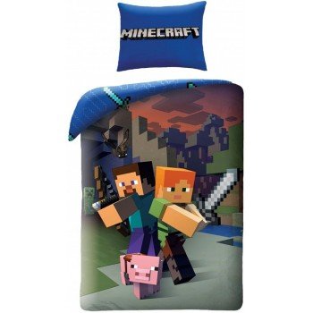 Minecraft ágyneműhuzat Steve and Alex 140×200cm, 70×90 cm Minecraft ágyneműhuzat Steve and Alex 140×200cm, 70×90 cm