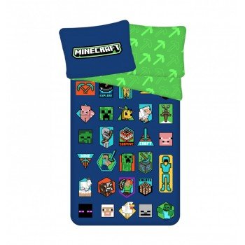 Minecraft Badges ágyneműhuzat 140×200cm, 70×90 cm Minecraft Badges ágyneműhuzat 140×200cm, 70×90 cm