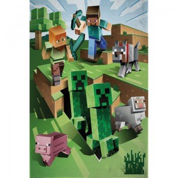 Minecraft Cave Attack polár takaró 100x150cm Minecraft Cave Attack polár takaró 100x150cm