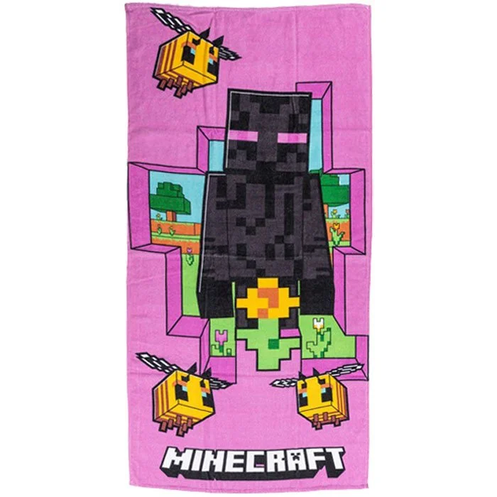 Minecraft Cherry Grove fürdőlepedő, strand törölköző 70x140cm Minecraft Cherry Grove fürdőlepedő, strand törölköző 70x140cm