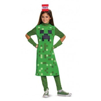 Minecraft Creeper Classic Girl jelmez 7-8 év Minecraft Creeper Classic Girl jelmez 7-8 év
