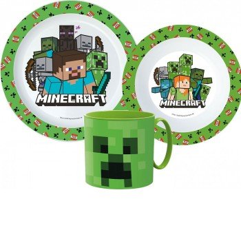 Minecraft étkészlet, micro műanyag szett Minecraft étkészlet, micro műanyag szett