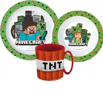Minecraft étkészlet, micro műanyag szett Minecraft étkészlet, micro műanyag szett