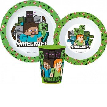 Minecraft étkészlet, micro műanyag szett Minecraft étkészlet, micro műanyag szett