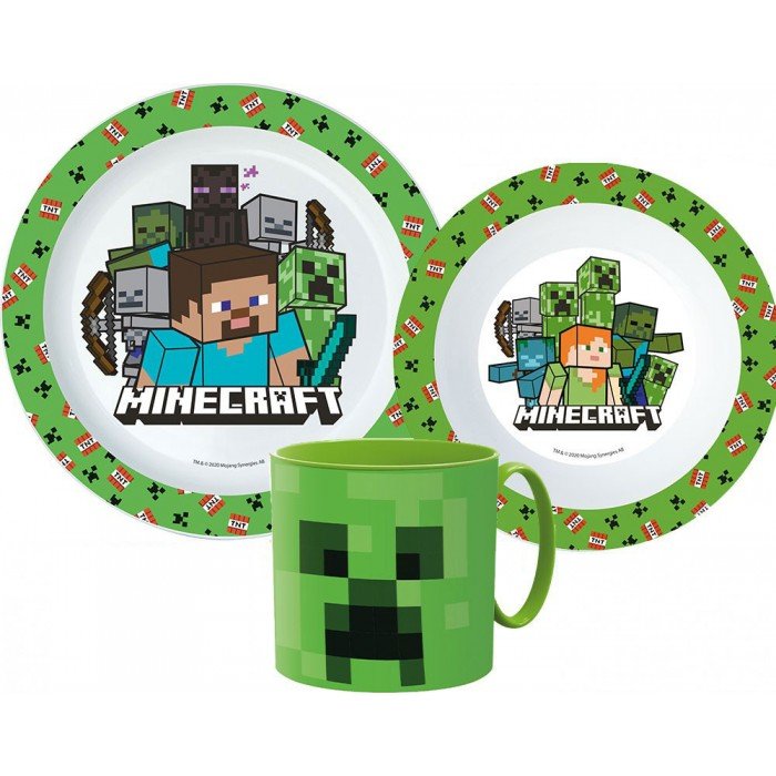 Minecraft étkészlet, micro műanyag szett