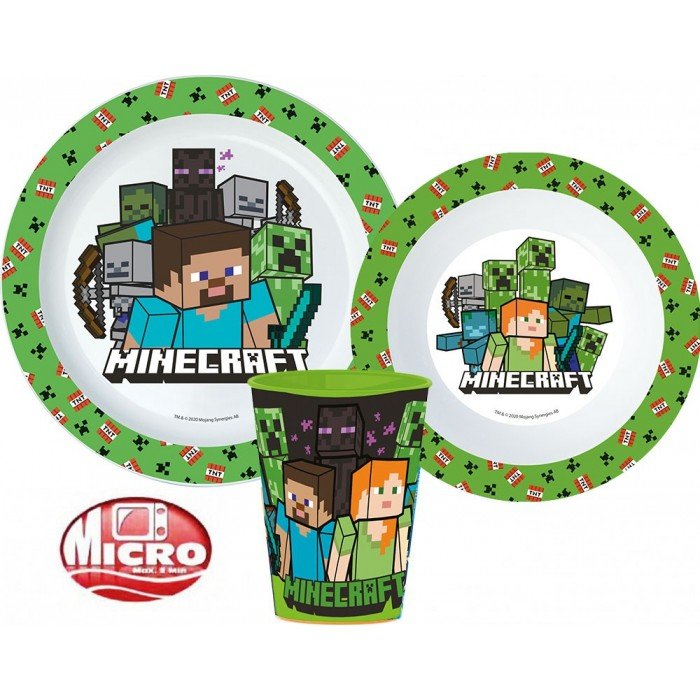 Minecraft étkészlet, micro műanyag szett