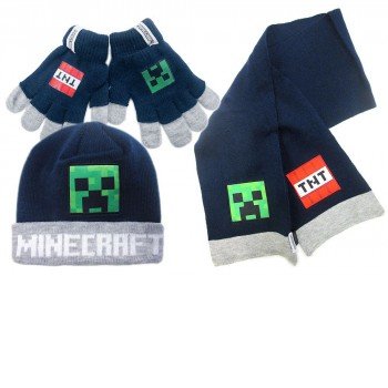 Minecraft Explosive gyerek sapka, sál és kesztyű szett 54 cm Minecraft Explosive gyerek sapka, sál és kesztyű szett 54 cm