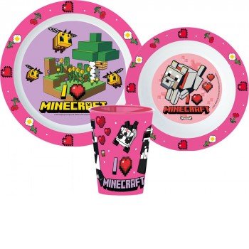 Minecraft étkészlet, micro műanyag szett Minecraft étkészlet, micro műanyag szett