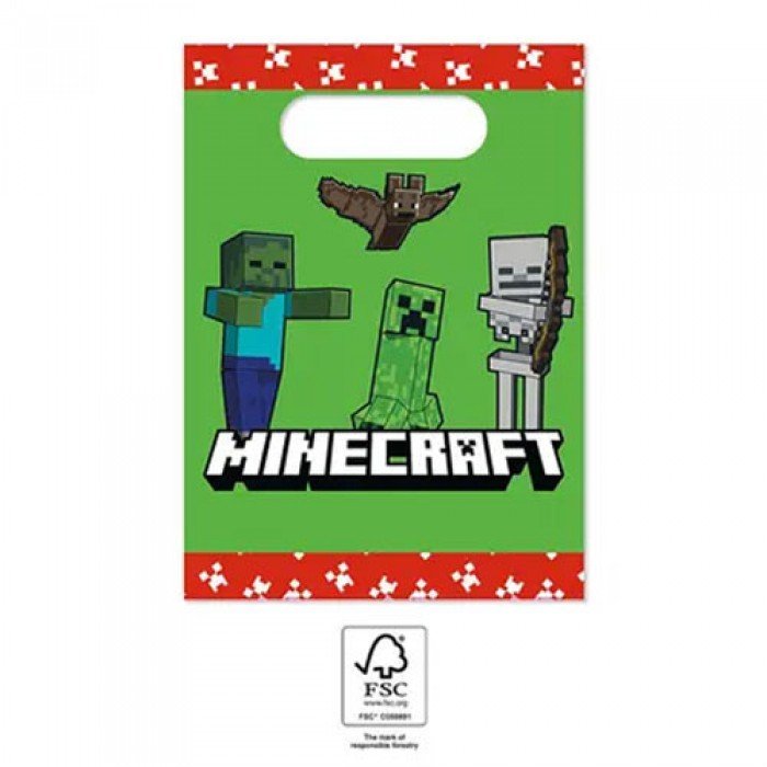 Minecraft papír ajándéktasak 4 db-os Minecraft papír ajándéktasak 4 db-os