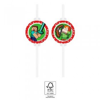 Minecraft papír szívószál, 4 db-os szett FSC Minecraft papír szívószál, 4 db-os szett FSC