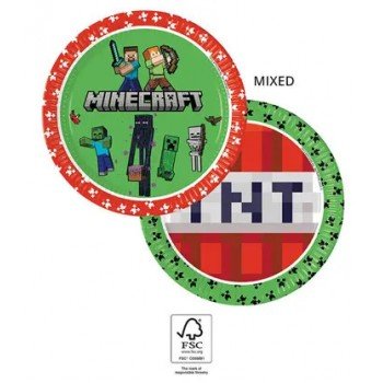 Minecraft papírtányér 8 db-os 23 cm FSC Minecraft papírtányér 8 db-os 23 cm FSC
