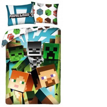 Minecraft ágyneműhuzat Heads 140×200cm, 70×90 cm Minecraft ágyneműhuzat Heads 140×200cm, 70×90 cm
