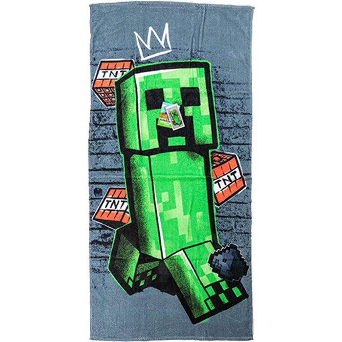 Minecraft Metro Art Creeper fürdőlepedő, strand törölköző 70x140cm Minecraft Metro Art Creeper fürdőlepedő, strand törölköző 70x140cm
