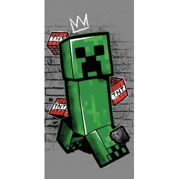 Minecraft Metro Art Creeper fürdőlepedő, strand törölköző 70x140cm Minecraft Metro Art Creeper fürdőlepedő, strand törölköző 70x140cm