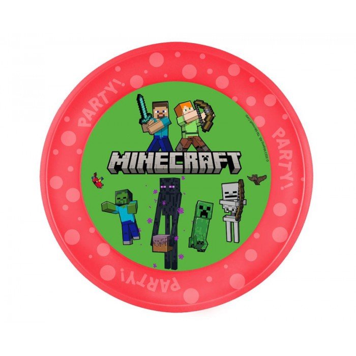 Minecraft micro prémium műanyag lapostányér 21 cm