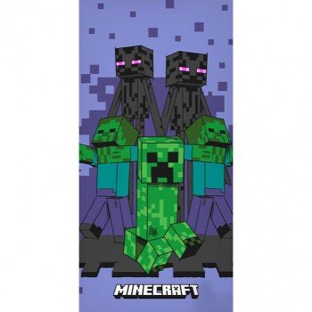 Minecraft Purple fürdőlepedő, strand törölköző 70x140cm Minecraft Purple fürdőlepedő, strand törölköző 70x140cm