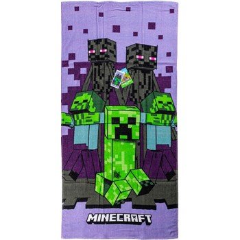 Minecraft Purple fürdőlepedő, strand törölköző 70x140cm Minecraft Purple fürdőlepedő, strand törölköző 70x140cm