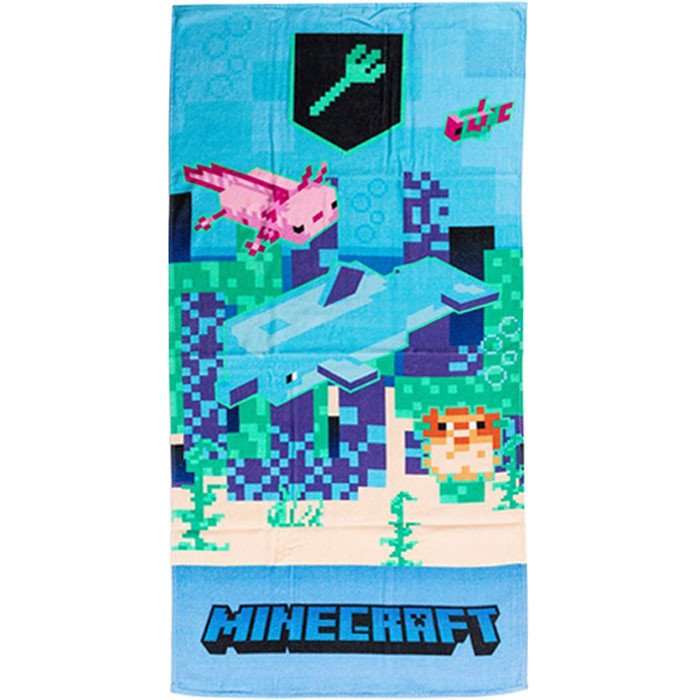 Minecraft Trident fürdőlepedő, strand törölköző 70x140cm Minecraft Trident fürdőlepedő, strand törölköző 70x140cm