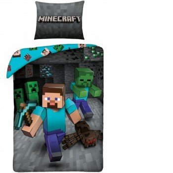 Minecraft ágyneműhuzat Miner 140×200cm, 70×90 cm Minecraft ágyneműhuzat Miner 140×200cm, 70×90 cm