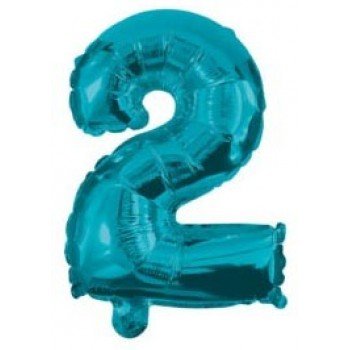 Mini 2-es Blue szám Fólia lufi 10 cm Mini 2-es Blue szám Fólia lufi 10 cm