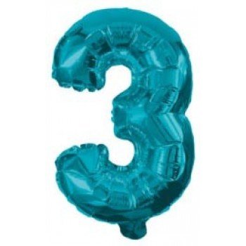 Mini 3-as Blue szám Fólia lufi 32 cm Mini 3-as Blue szám Fólia lufi 32 cm