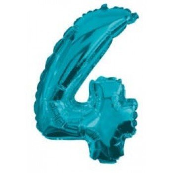 Mini 4-es Blue szám Fólia lufi 10 cm Mini 4-es Blue szám Fólia lufi 10 cm