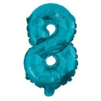 Mini 8-as Blue szám Fólia lufi 10 cm Mini 8-as Blue szám Fólia lufi 10 cm