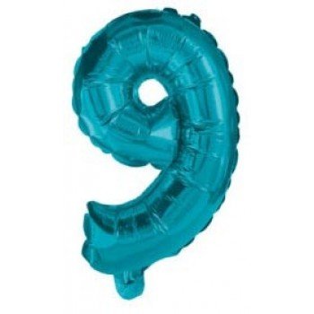 Mini 9-es Blue szám Fólia lufi 32 cm Mini 9-es Blue szám Fólia lufi 32 cm