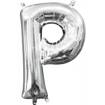 Mini P betű Fólia lufi, Silver 33 cm Mini P betű Fólia lufi, Silver 33 cm