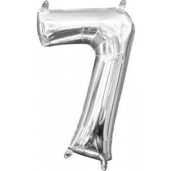 Mini szám Fólia lufi 7-es, Silver 40 cm Mini szám Fólia lufi 7-es, Silver 40 cm