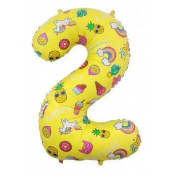 Images, Mintás 2-es szám fólia lufi 78 cm Images, Mintás 2-es szám fólia lufi 78 cm