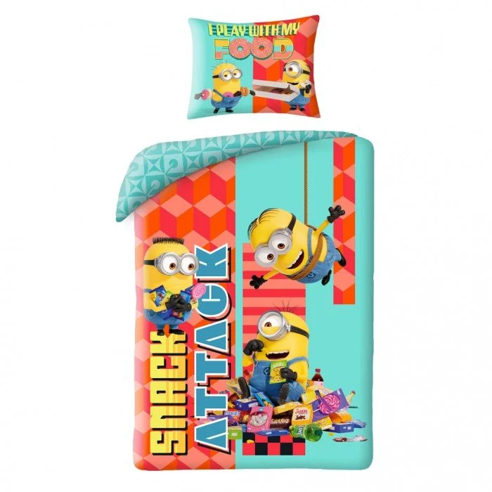 Minyonok Snack Attack ágyneműhuzat 140×200cm, 70×90 cm microfibre Minyonok Snack Attack ágyneműhuzat 140×200cm, 70×90 cm microfibre